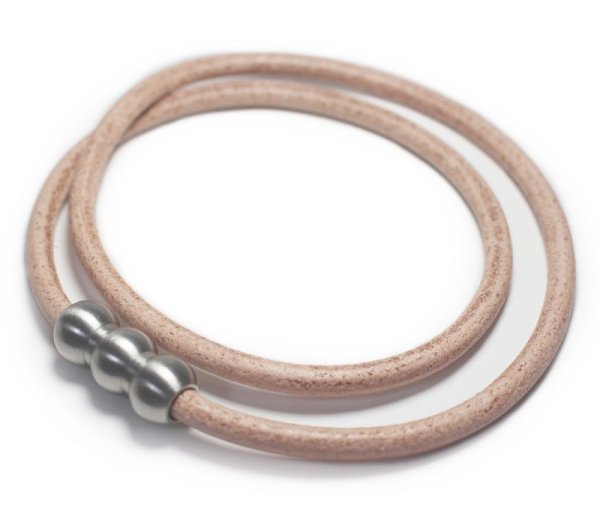 画像2: 【10%OFF：Disconモデル】erg［エルグ］リアルレザーネックレス CRAFT（ナチュラル）※ステンレスアタッチメント (2)