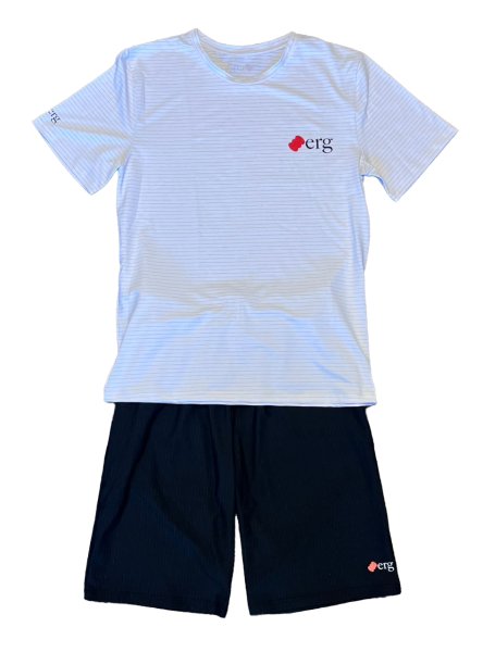 画像1: erg [エルグ] リチャージウェア WH/BK メンズ上下セット (1)